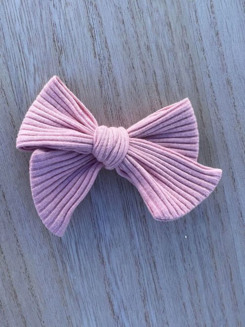 Light Pink Solid Fabric Bow